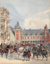 La corte en los castillos del Loira, ilustración de 